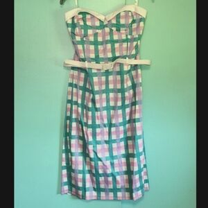 Collectif Monica Candy Gingham Pencil Dress
